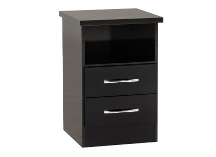 Nevada Black Gloss Two Drawer Locker