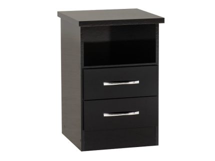Nevada Black Gloss Two Drawer Locker