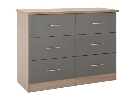 Nevada Grey Six Drawer Chest