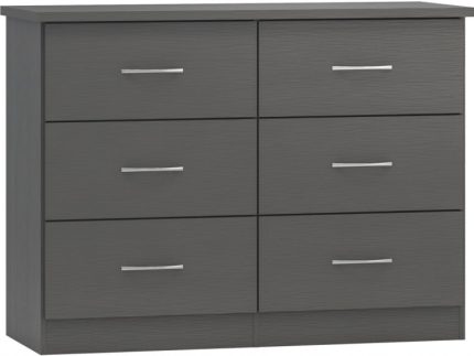 Nevada Full Grey Six Drawer Chest