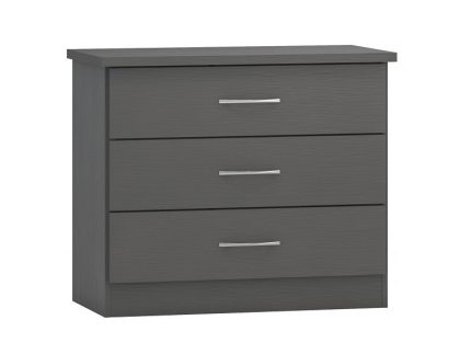 Nevada Full Grey Three Drawer Chest