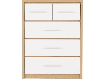 Seville White 2+3 Drawer Chest