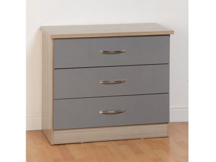 Nevada Grey Three Drawer Chest