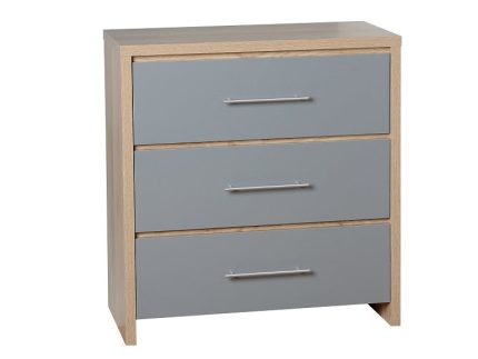 Seville Grey Three Drawer Chest