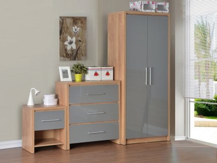Seville Grey One Drawer Bedside