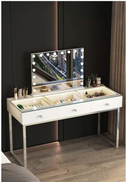 Vanity Mirror With RGB Light + Billie Vanity Table Pro