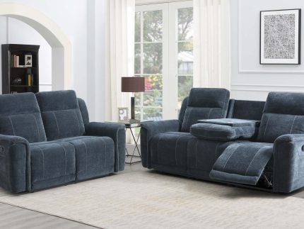Somerton 3+2 Manual Reclining Sofa Suite - Dark Grey Fabric