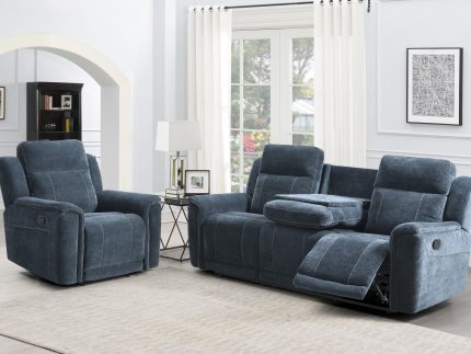 Somerton 3+1+1 Manual Reclining Sofa Suite - Dark Grey Fabric