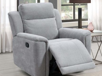 Somerton Manual Reclining Armchair - Light Grey Fabric