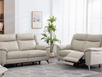 Peru 3+2 Electric Suite Leather - Ivory