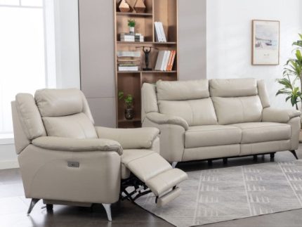 Peru 3+1+1 Electric Suite Leather - Ivory