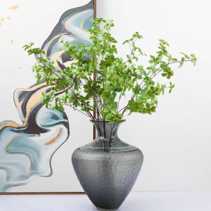 Textured Black Glass Vase