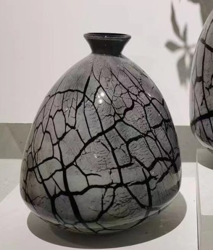 Crackled Glass Stone Effect Vase Medium (Set of 2)