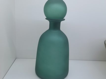 Glass Green Frosted Apothecary Bottle With Stopper (Set of 2)