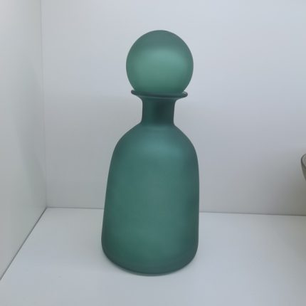 Glass Green Frosted Apothecary Bottle With Stopper (Set of 2)