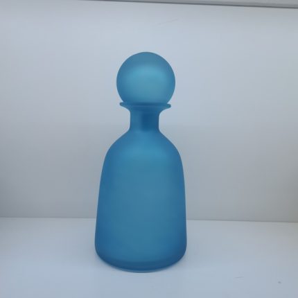 Glass Blue Frosted Apothecary Bottle With Stopper (set of 2)