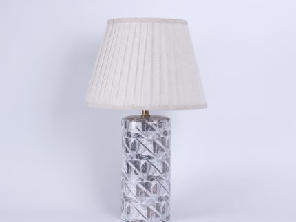 Ceramic Grey Motif Table Lamp