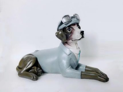 Dog In Suit Statue Blue