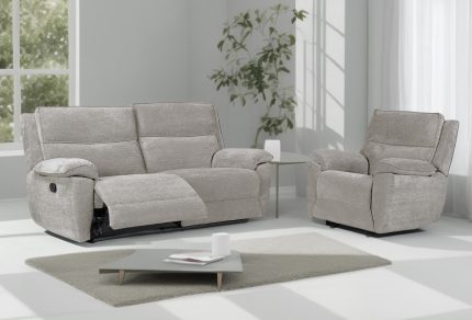Midtown Recliner Chair - Light Grey