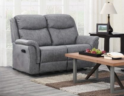 Portland 2 Seater Reclining Sofa - Silver Grey Fabric