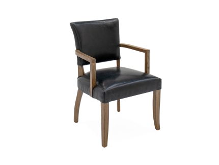 Duke Arm Chair Leather - Ink Blue