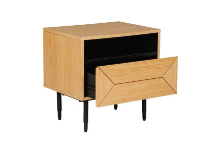 Nate Bedside Table 1  Drawer - Natural Oak