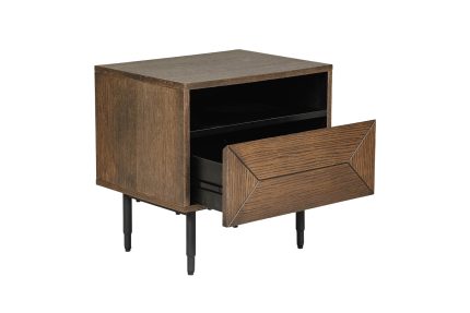 Nate Bedside Table 1  Drawer - Smoked Oak
