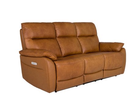 Nerano 3 Seater Electric Recliner - Tan (Nett)
