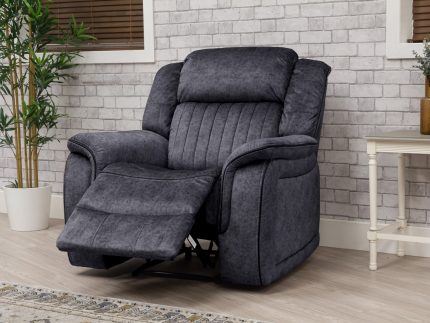 GRESHAM DARK GREY - FABRIC RECLINER CHAIR