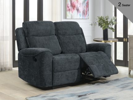 Sandhurst 2 Seater Recliner Dark Grey