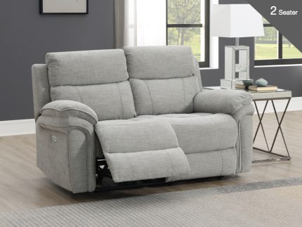 Harrow 2 Seater Electric Light Grey Fabric