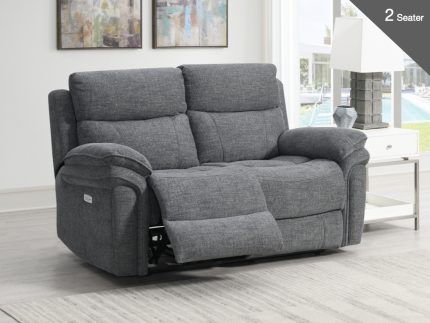 Harrow 2 Seater Electric Dark Grey Fabric