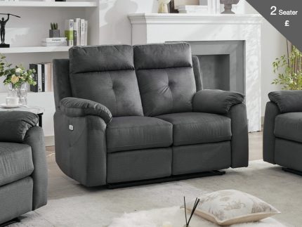 Palermo 2 Seater Fabric Electric Recliner Anthracite