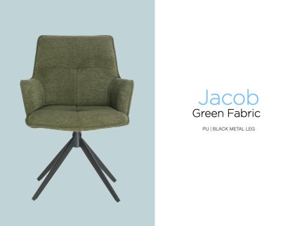 Jacob Dining Chair Green Fabric