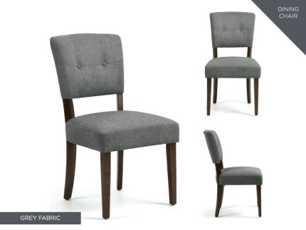 Oakridge Dining Chair - Grey Fabric Dark Oak