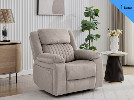 Morgan Armchair Electric Recliner Taupe