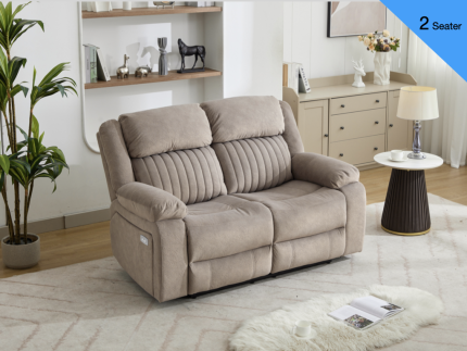 Morgan 2 Seater Electric Recliner Taupe