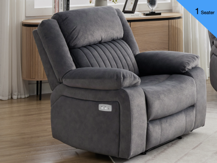 Morgan Armchair Electric Recliner Slate Grey