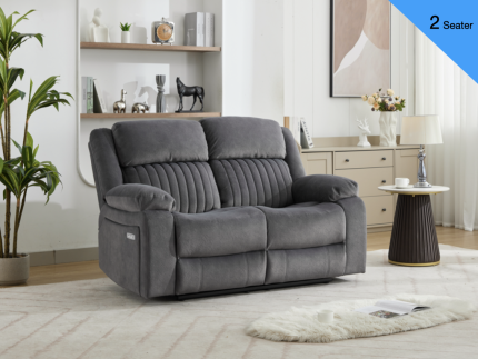 Morgan 2 Seater Electric Recliner Slate Grey