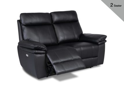 Horizon 2 Seater Leather Black