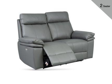 Horizon 2 Seater Leather Dark Grey