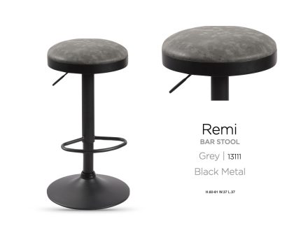 Remi Bar Stool Grey KD (Sold in two's)