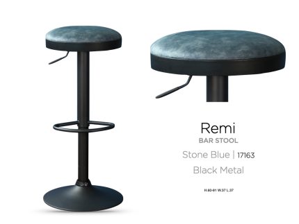 Remi Bar Stool Stone Blue KD (Sold in two's)