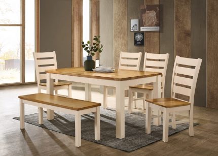 Chelsea Bench in Cream & Oak or Grey & Oak