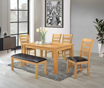 Chelsea Charcoal or Oak PU Bench