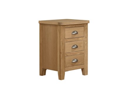 Marsden Bedside Table  3 Drawer - Natural Oak (Nett)