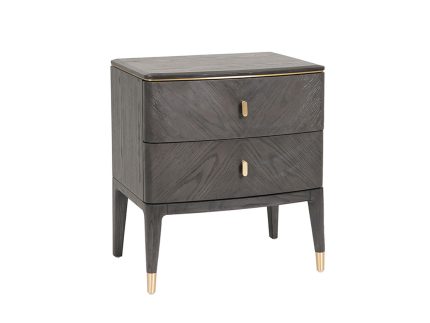 Diletta Bedside Table 2 Drawer - Ebony