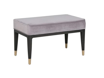 Diletta Dressing Stool - Ebony Ecru Velvet