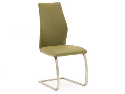 Irma Dining Chair - Brushed Steel Olive (2/Box)