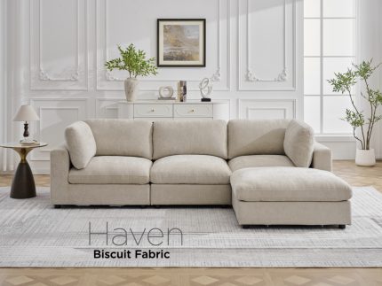 Haven Modular Suite Biscuit (3 Seater + Footstool)